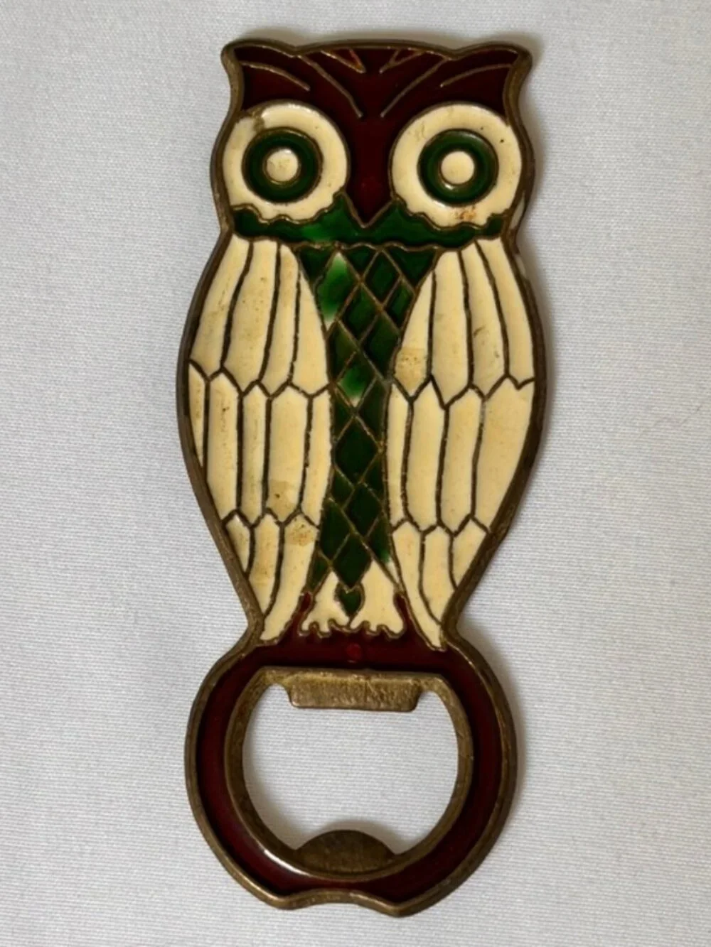 Vintage Greece Bronze Owl Bottle Opener.